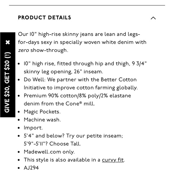 Petite 10 high rise skinny jeans in pure white - Picture 4 of 8